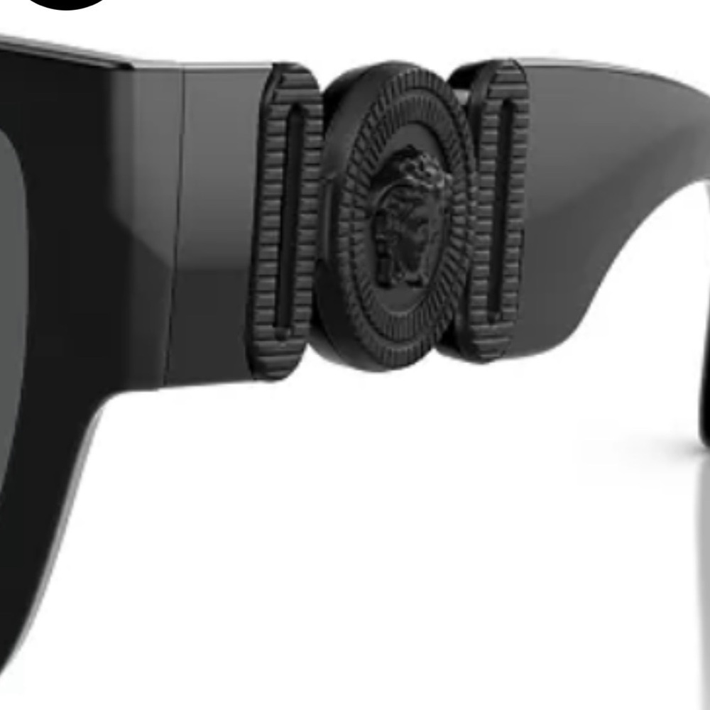 Versace Black Rectangular Sunglasses - Picture 7 of 11